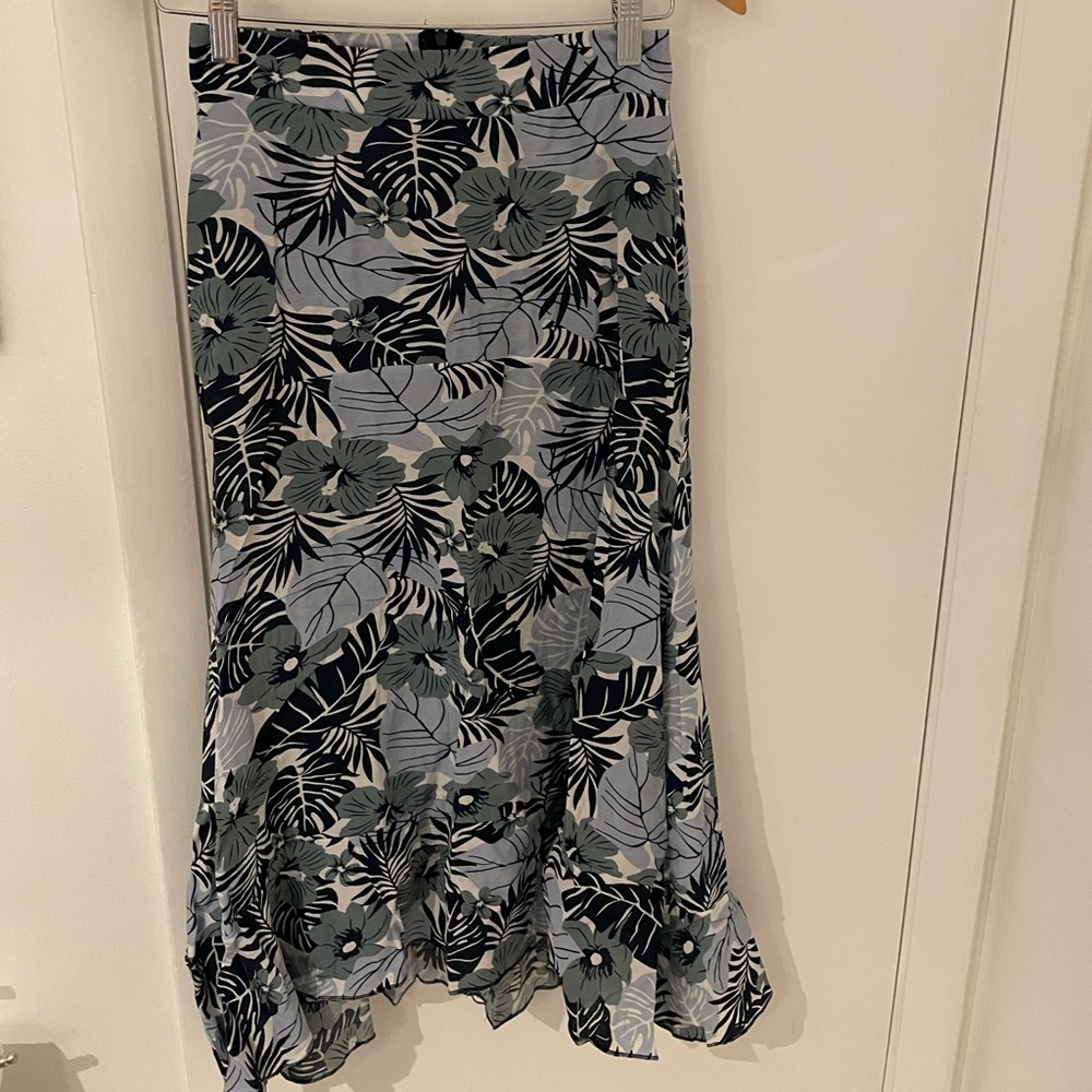 Blue and Green Floral Skirt